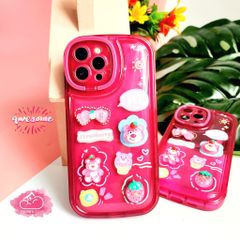 Case Ốp điện thoại iPhone Gấu dâu Lotso Phao trong Dẻo Chống dựng icon nổi iPhone 11/12/13/14/Pro/Promax