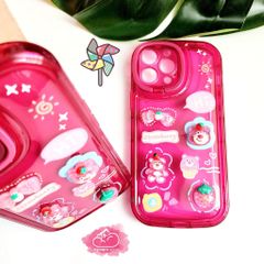 Case Ốp điện thoại iPhone Gấu dâu Lotso Phao trong Dẻo Chống dựng icon nổi iPhone 11/12/13/14/Pro/Promax