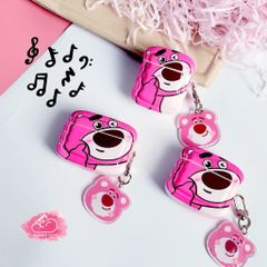Cover Case Vỏ bảo vệ Airpod Gấu dâu Lotso Làm duyên Kèm móc khoá Airpod 1/2/3/Pro/Pro2
