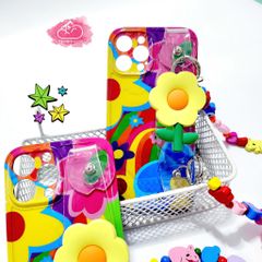 Case Ốp điện thoại iPhone Hoa Chống dựng có dây đeo iPhone 11/12/13/14/Pro/Promax