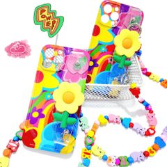 Case Ốp điện thoại iPhone Hoa Chống dựng có dây đeo iPhone 11/12/13/14/Pro/Promax