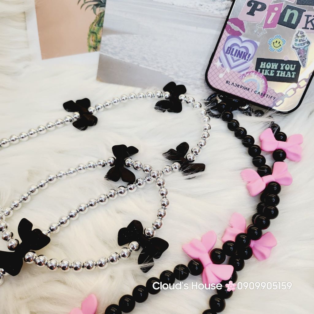 Dây đeo điện thoại nơ (2 màu)