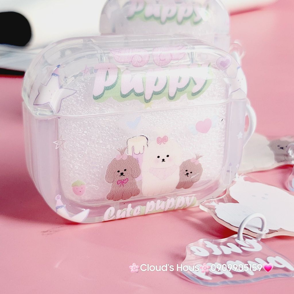 Cover Case Vỏ bảo vệ Airpod Chó Puppy Phao trong Airpod 1/2/3/Pro/Pro2