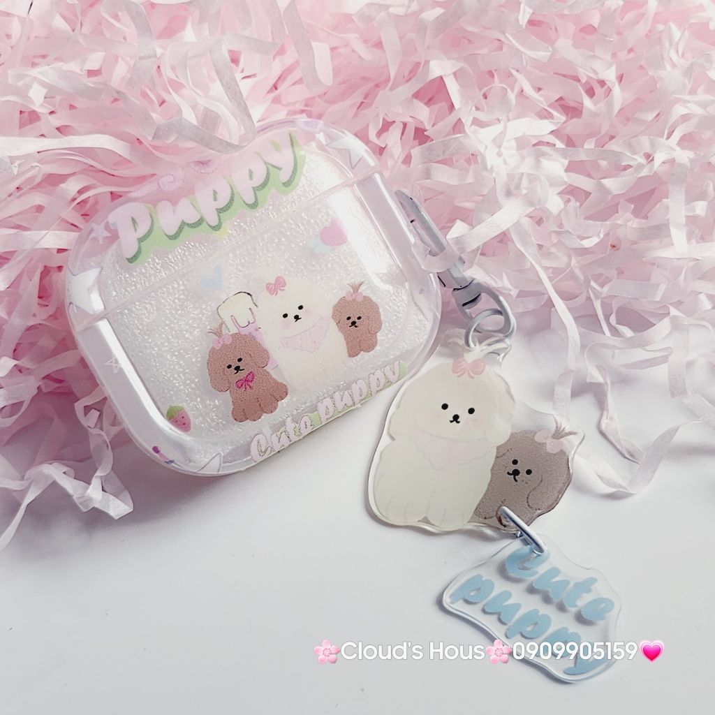 Cover Case Vỏ bảo vệ Airpod Chó Puppy Phao trong Airpod 1/2/3/Pro/Pro2