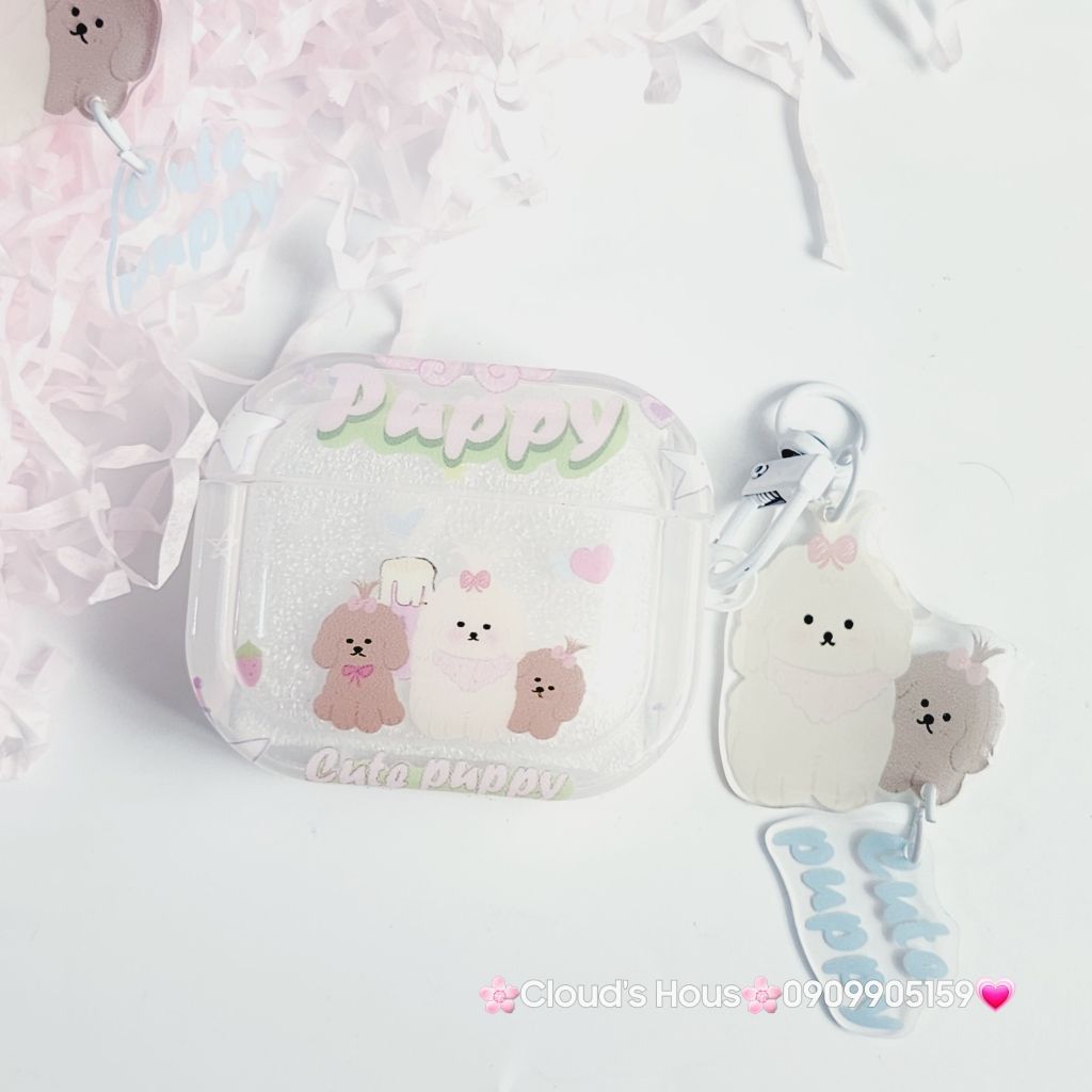 Cover Case Vỏ bảo vệ Airpod Chó Puppy Phao trong Airpod 1/2/3/Pro/Pro2
