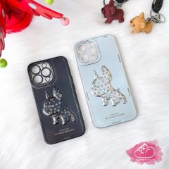 Case Ốp điện thoại iPhone Chó Bulldog LV Nhám bóng dẻo iPhone 11/12/13/Pro/Promax