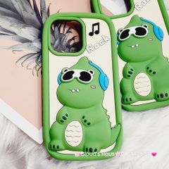 Case Ốp điện thoại iPhone Su dẻo Khủng Long Rock Kèm Dây đeo điện thoại iPhone 11/12/13/14/Pro/Promax