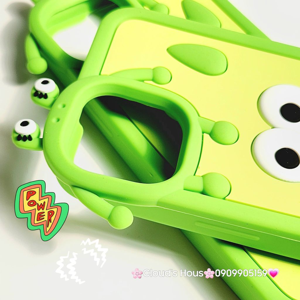 Case Ốp điện thoại iPhone Su dẻo EMM...xanh lá Kèm Dây đeo điện thoại iPhone 11/12/13/14/Pro/Promax
