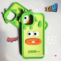 Case Ốp điện thoại iPhone Su dẻo EMM...xanh lá Kèm Dây đeo điện thoại iPhone 11/12/13/14/Pro/Promax