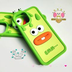 Case Ốp điện thoại iPhone Su dẻo EMM...xanh lá Kèm Dây đeo điện thoại iPhone 11/12/13/14/Pro/Promax