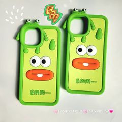 Case Ốp điện thoại iPhone Su dẻo EMM...xanh lá Kèm Dây đeo điện thoại iPhone 11/12/13/14/Pro/Promax