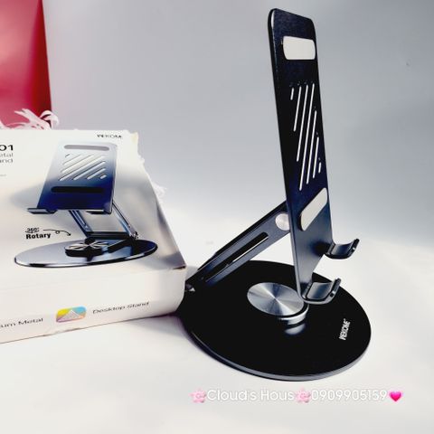Giá đỡ điện thoại máy tính bảng,đế để bàn xoay 360 độ được làm từ hợp kim nhôm chắc chắn,thiết kế gập gọn Wekome WA-S101