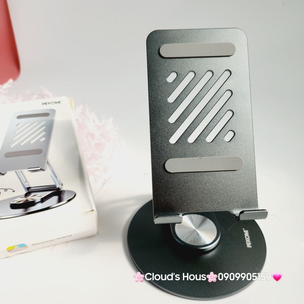Giá đỡ điện thoại máy tính bảng,đế để bàn xoay 360 độ được làm từ hợp kim nhôm chắc chắn,thiết kế gập gọn Wekome WA-S101