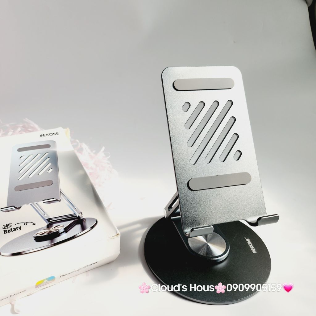 Giá đỡ điện thoại máy tính bảng,đế để bàn xoay 360 độ được làm từ hợp kim nhôm chắc chắn,thiết kế gập gọn Wekome WA-S101