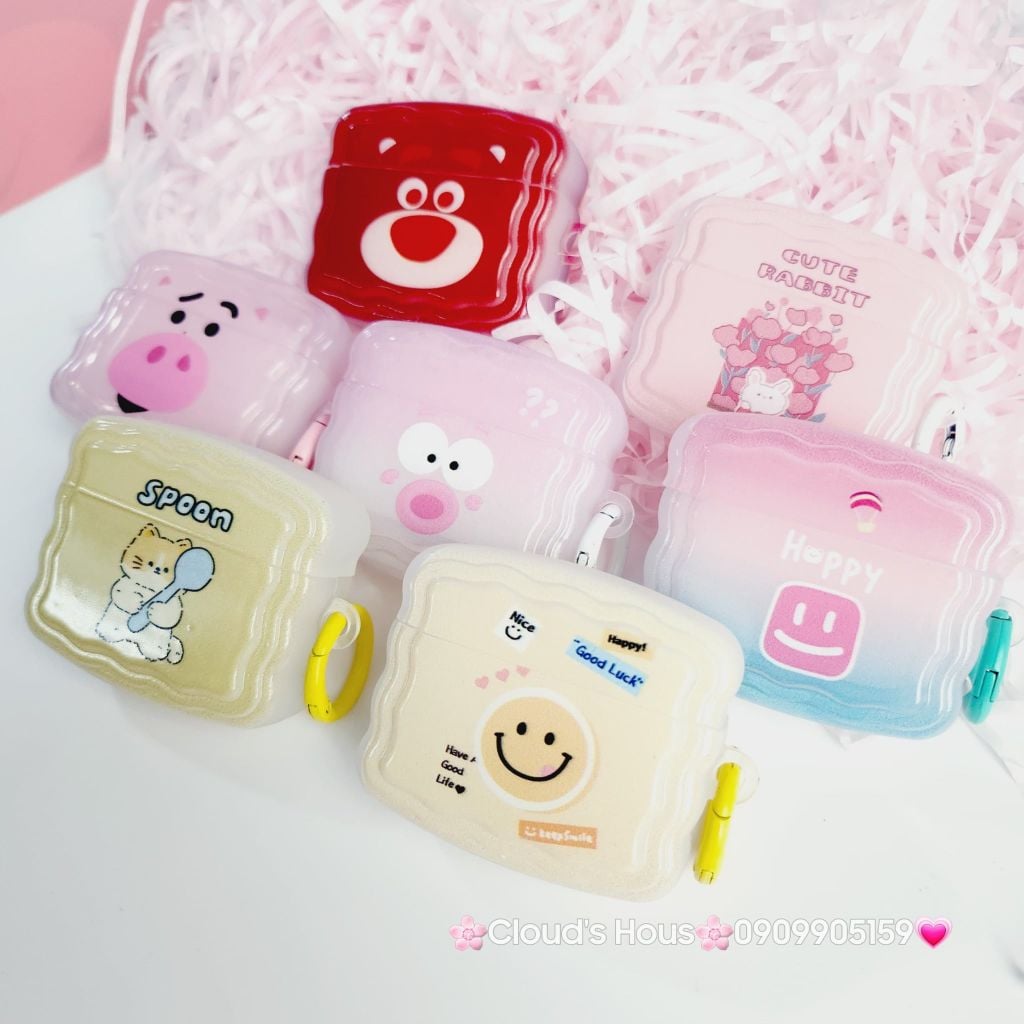 Cover Case Vỏ bảo vệ Airpod Hoạt Hình phao gợn sóng (loại 2) Airpod 3