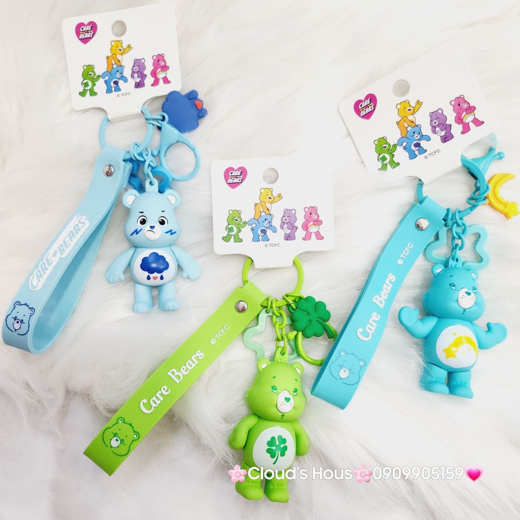 Móc Khóa Gấu Biểu Cảm Cầu Vồng Care Bear