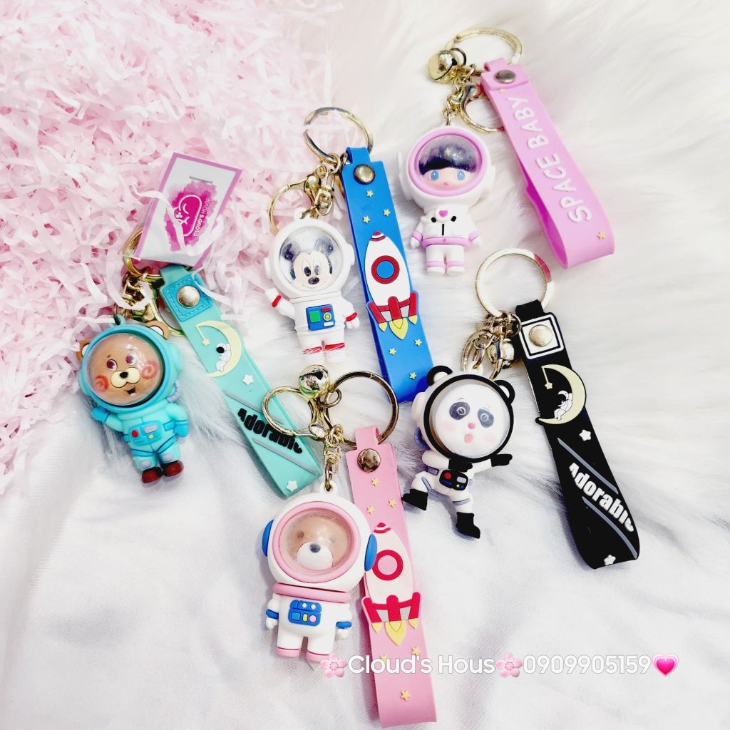 MÓC KHÓA Phi Hành Gia Hoạt Hình Con Thú Space Baby