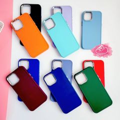 Case Ốp điện thoại iPhone Trơn màu basic viền cam xi iPhone 12/13/Pro/Promax (Cam - Đỏ đô - Xanh navy - Xanh dương nhạt)
