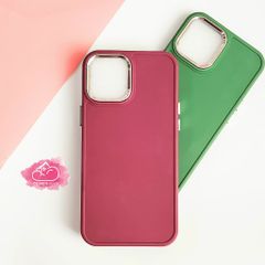 Case Ốp điện thoại iPhone Trơn màu basic viền cam xi iPhone 12/13/Pro/Promax (Cam - Đỏ đô - Xanh navy - Xanh dương nhạt)