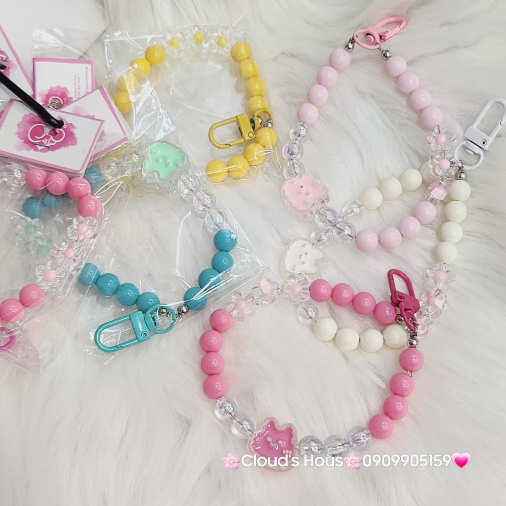 Vòng charm đeo tay hoạt hình kute Ngọc Trai icon Thỏ