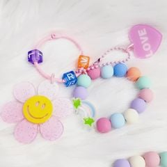 Vòng charm đeo tay hoạt hình kute Bông hoa Mặt Cười