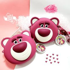 TÚI ĐEO CHÉO SILICONE GẤU DÂU LOTSO Màu đậm Chính Hãng Disney