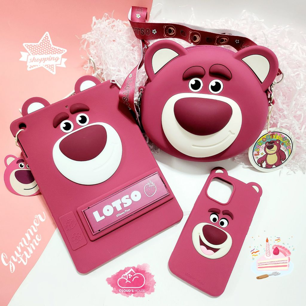 TÚI ĐEO CHÉO SILICONE GẤU DÂU LOTSO Màu đậm Chính Hãng Disney