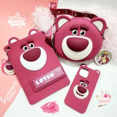 TÚI ĐEO CHÉO SILICONE GẤU DÂU LOTSO Màu đậm Chính Hãng Disney