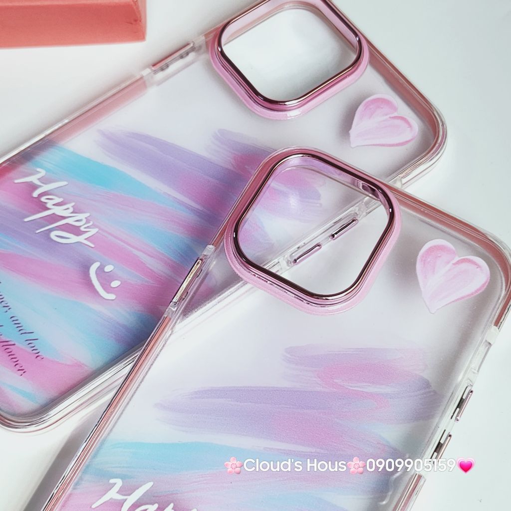 Case Ốp điện thoại iPhone Trong nhám nút nổi viền nhôm hoa Cúc Nice iPhone 11/12/13/14/Pro/Promax