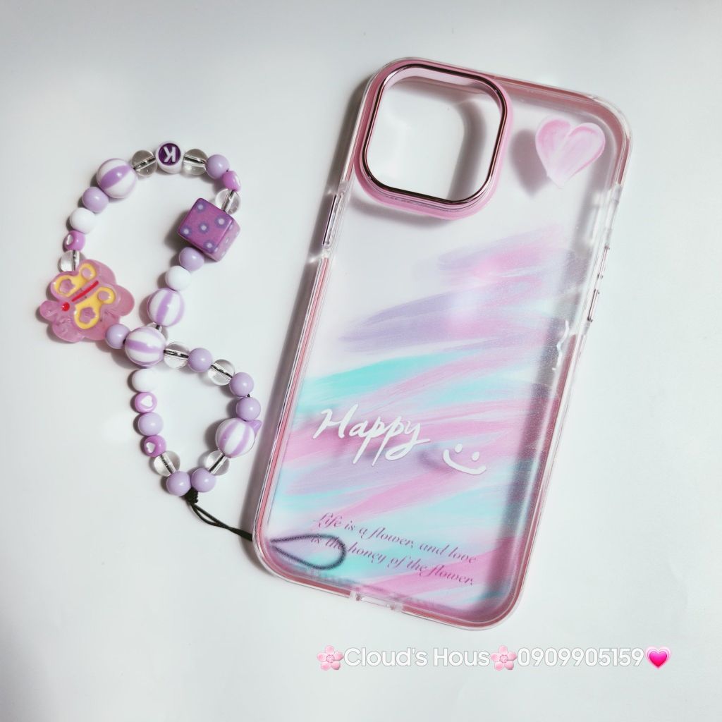 Case Ốp điện thoại iPhone Trong nhám nút nổi viền nhôm hoa Cúc Nice iPhone 11/12/13/14/Pro/Promax