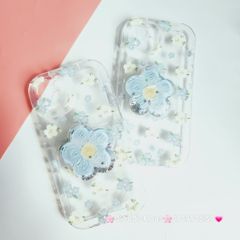 Case Phao Ốp điện thoại iPhone Trong Suốt Hoa có Popsocket IPhone 11/12/13/14/15/Pro/Promax