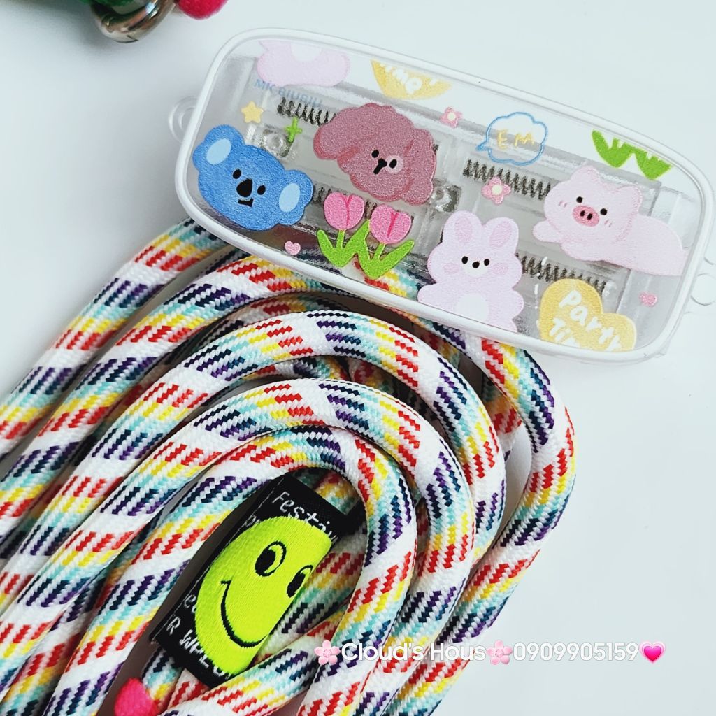 Dây Dù ĐEO chéo kèm thanh KẸP giữ điện thoại hoạt hình kute