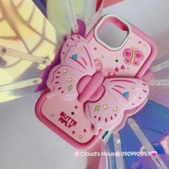 Case Ốp điện thoại iPhone Su Dẻo Con Bướm BUTTERFLY Chống dựng iPhone 11/12/13/14/15/Pro/Promax