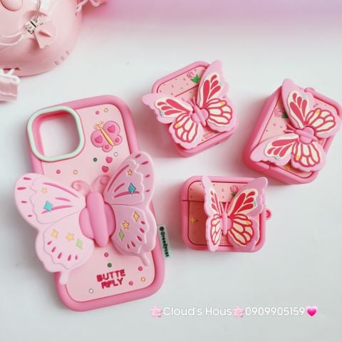 Case Ốp điện thoại iPhone Su Dẻo Con Bướm BUTTERFLY Chống dựng iPhone 11/12/13/14/15/Pro/Promax