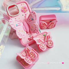 Case Ốp điện thoại iPhone Su Dẻo Con Bướm BUTTERFLY Chống dựng iPhone 11/12/13/14/15/Pro/Promax
