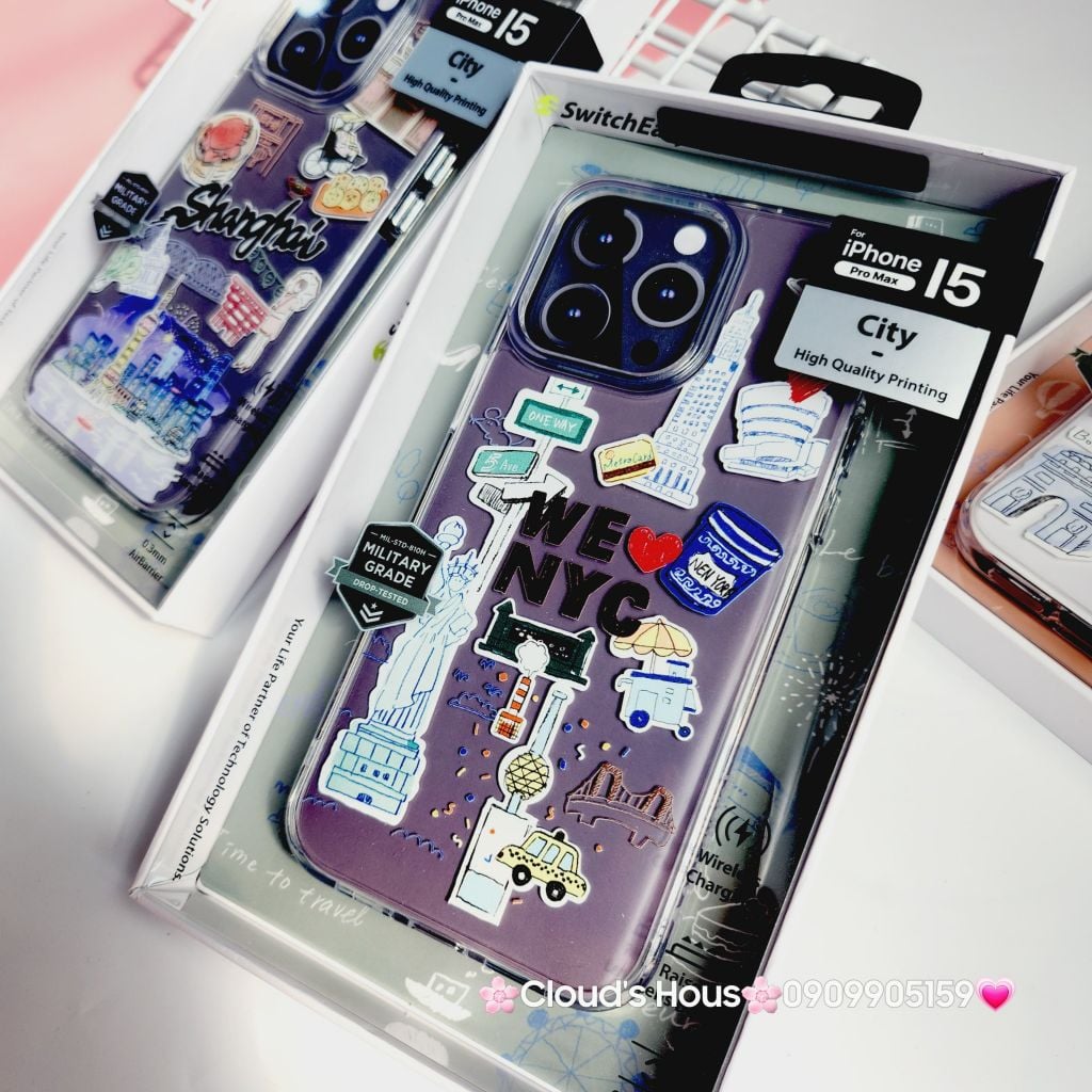 Case Ốp điện thoại iPhone Switcheasy Chính Hãng Trong Stickers Du Lịch iPhone 15Promax