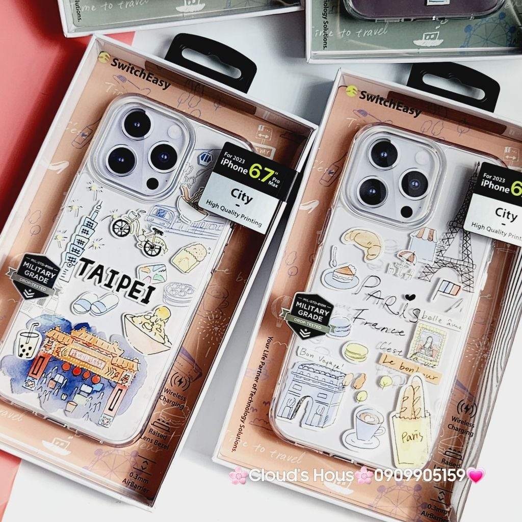 Case Ốp điện thoại iPhone Switcheasy Chính Hãng Trong Stickers Du Lịch iPhone 15Promax