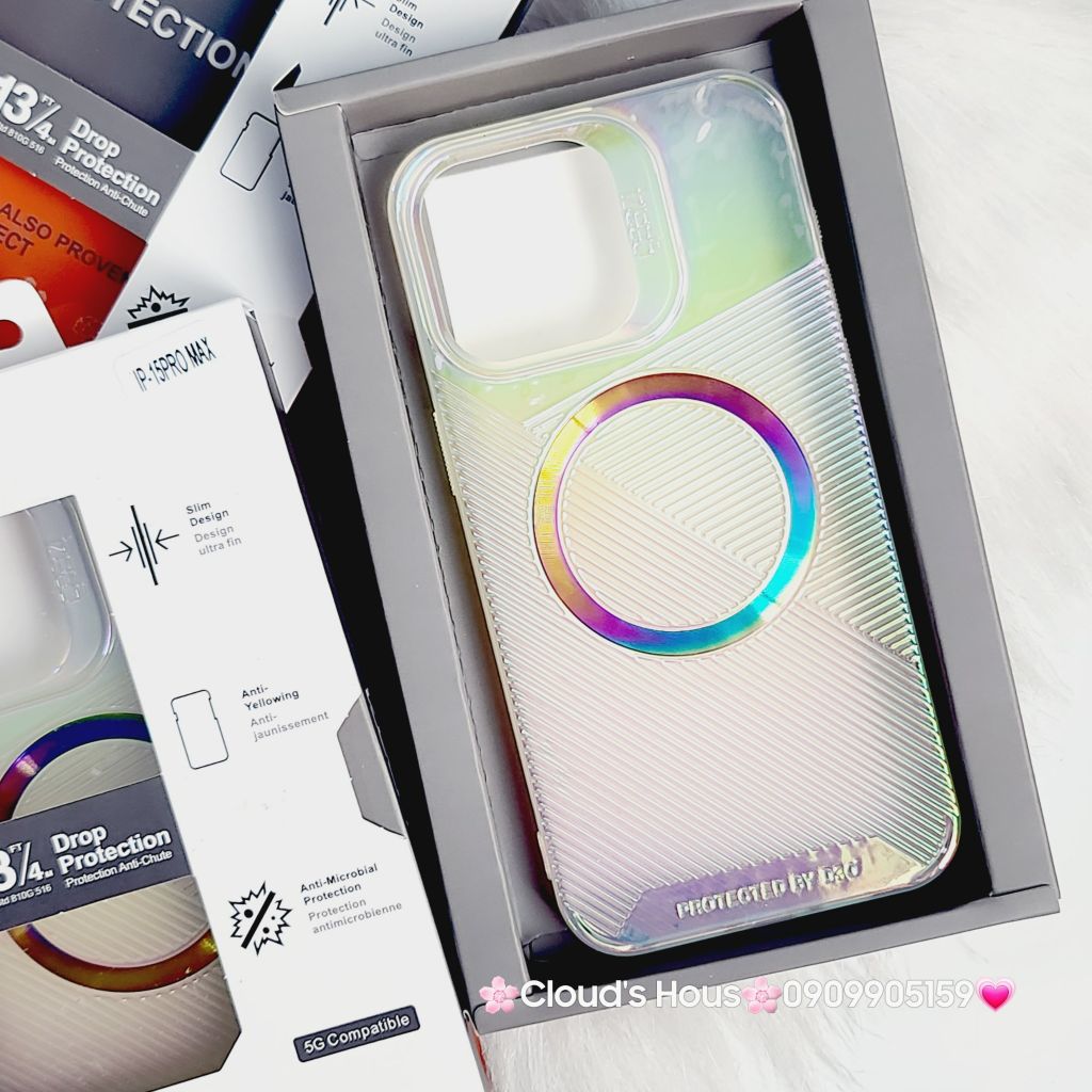 Case Ốp điện thoại iPhone Gear4 Trong nhám Magsafe hologram iPhone 15Promax