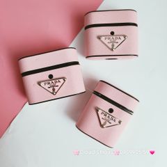 COVER AIRPOD Prada Nhám da Hộp form tròn (6 màu) Airpod 1/2/3/Pro/Pro2