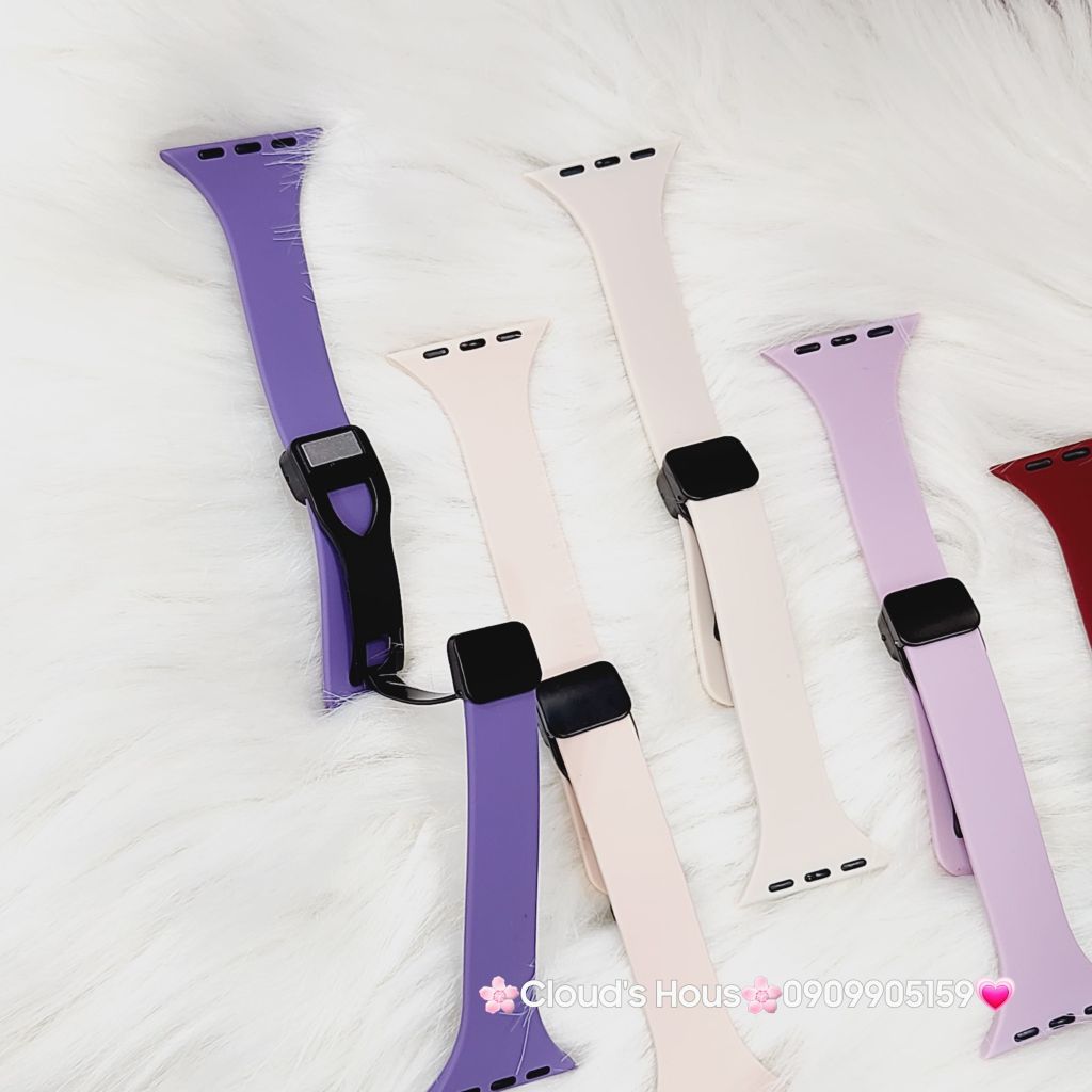 Dây Apple Watch Silicone Basic chống bẩn có mắc cài hít nam châm ( bản nhỏ)