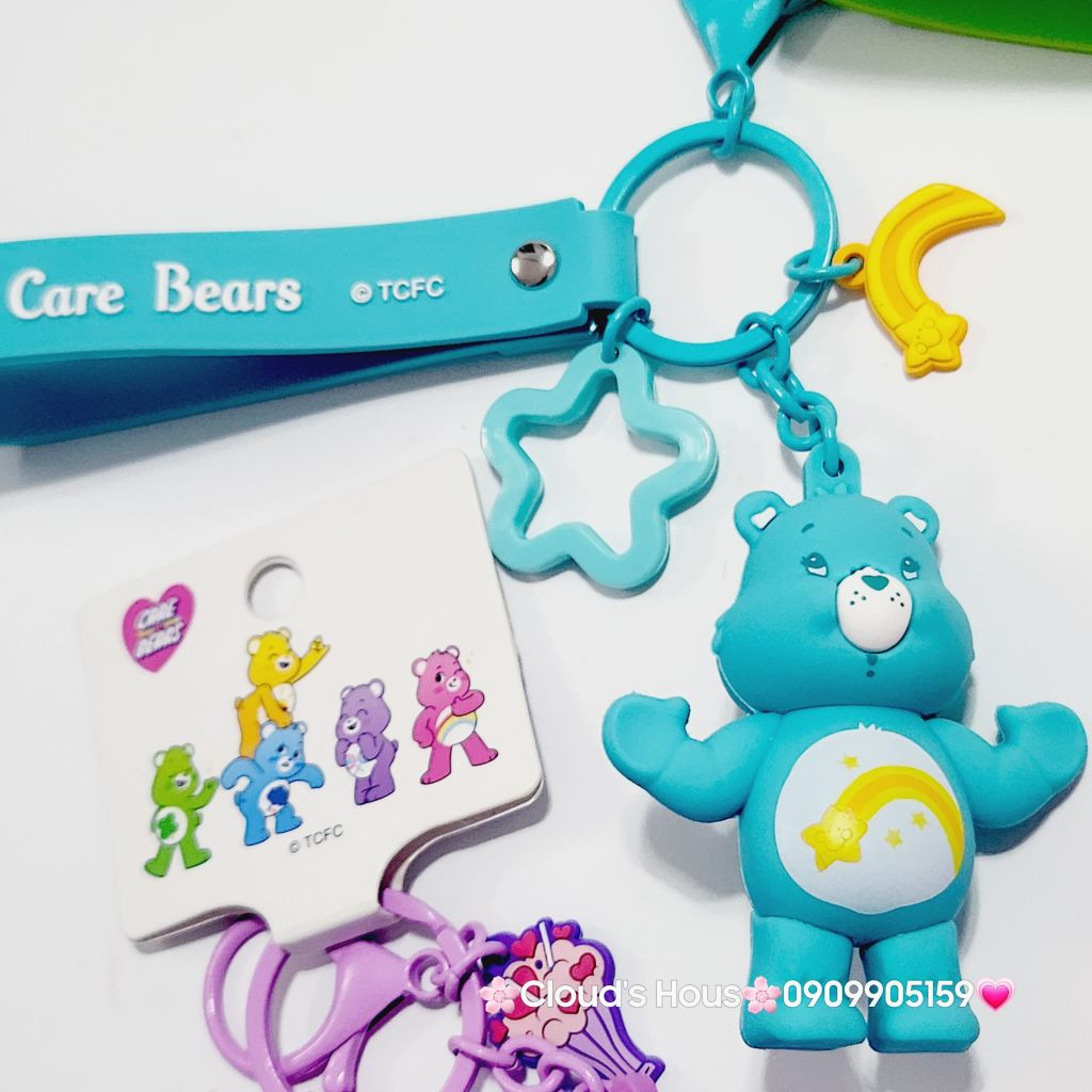 Móc Khóa Gấu Biểu Cảm Cầu Vồng Care Bear