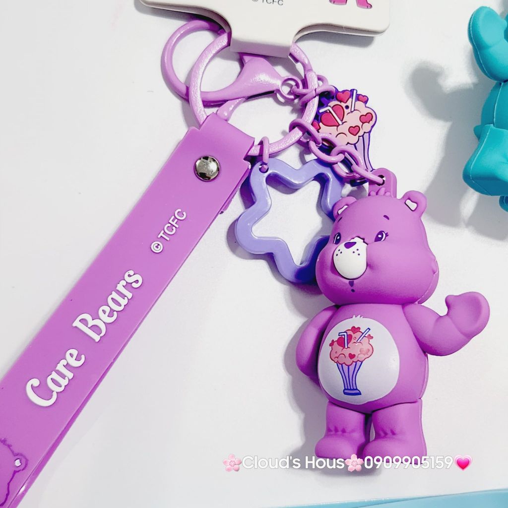 Móc Khóa Gấu Biểu Cảm Cầu Vồng Care Bear