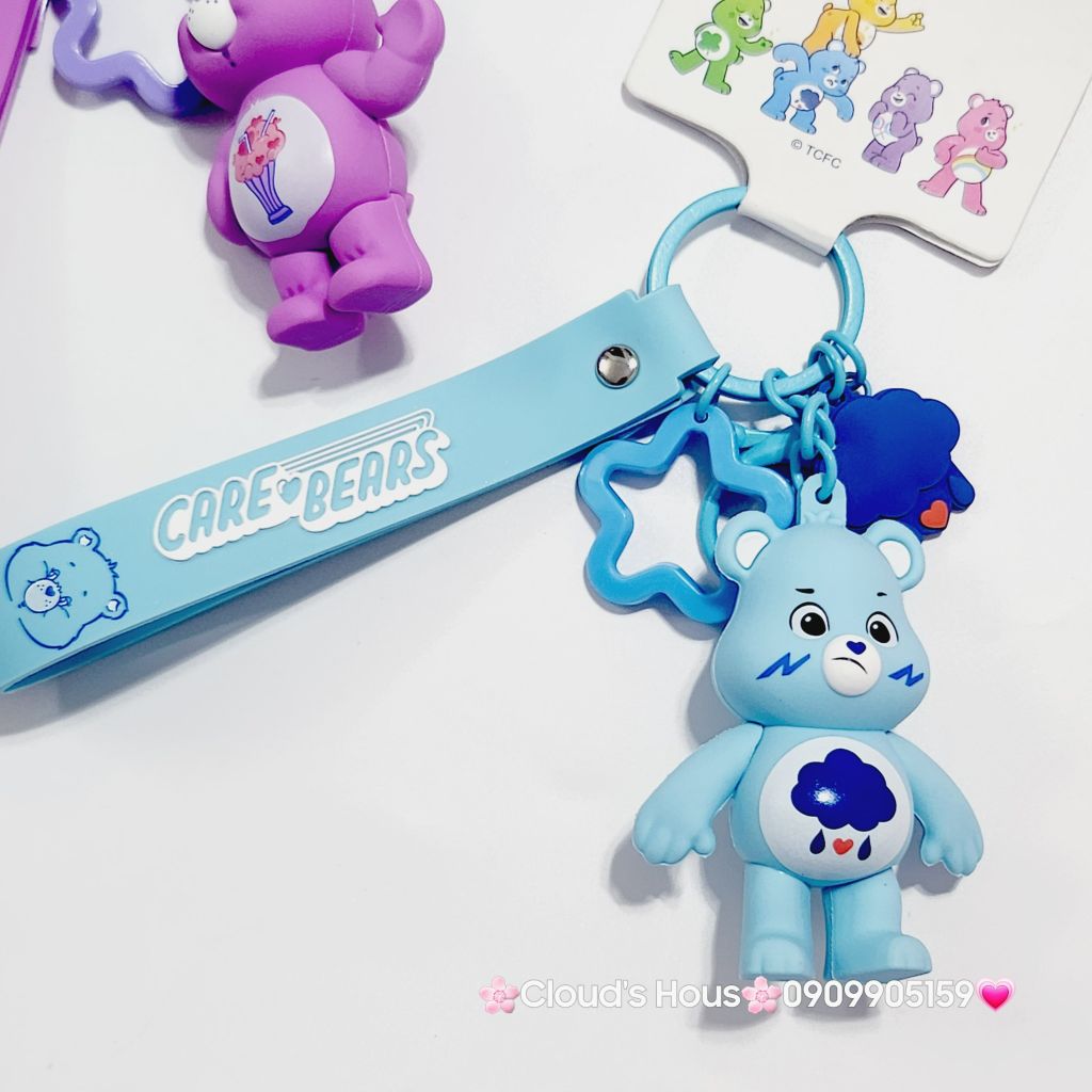 Móc Khóa Gấu Biểu Cảm Cầu Vồng Care Bear