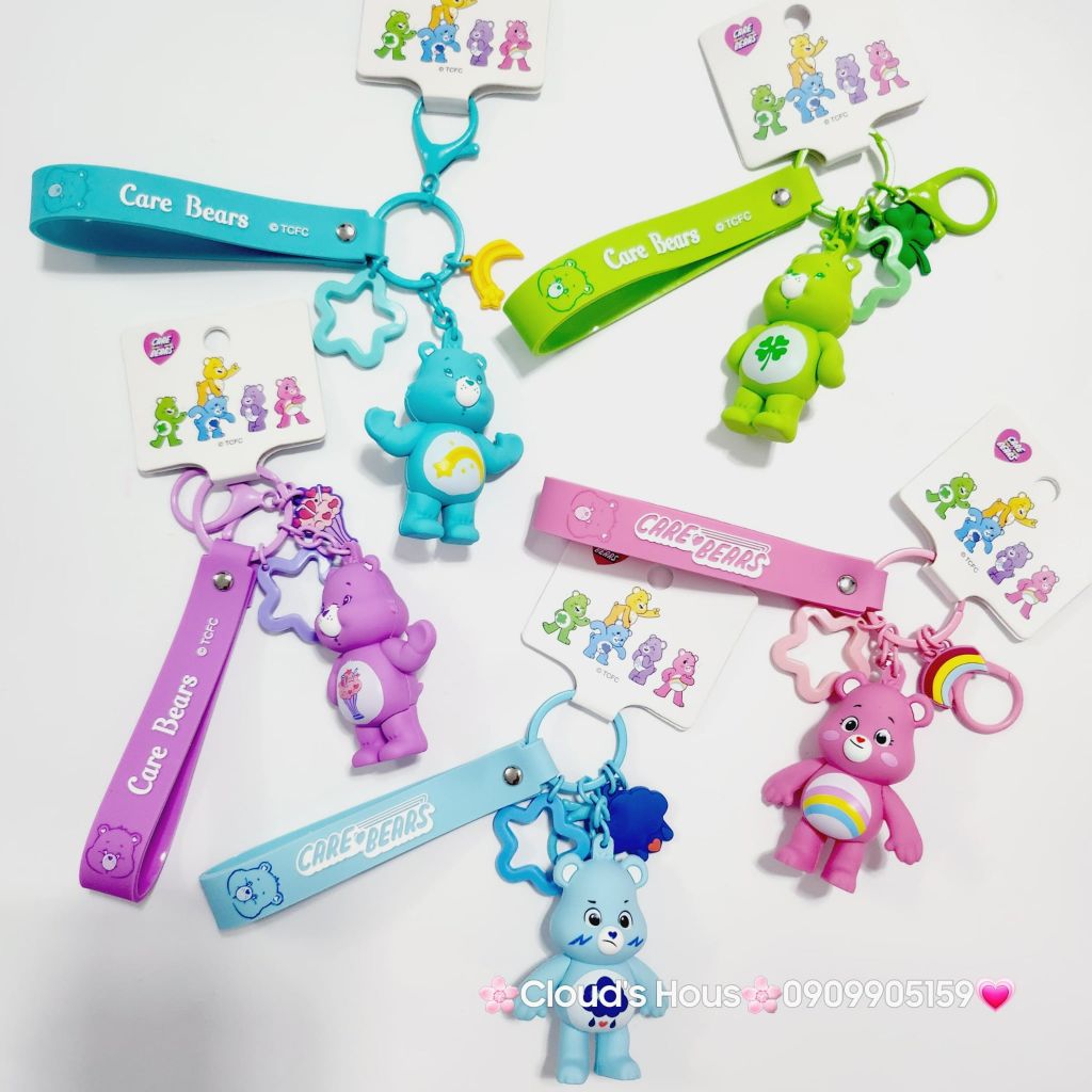 Móc Khóa Gấu Biểu Cảm Cầu Vồng Care Bear