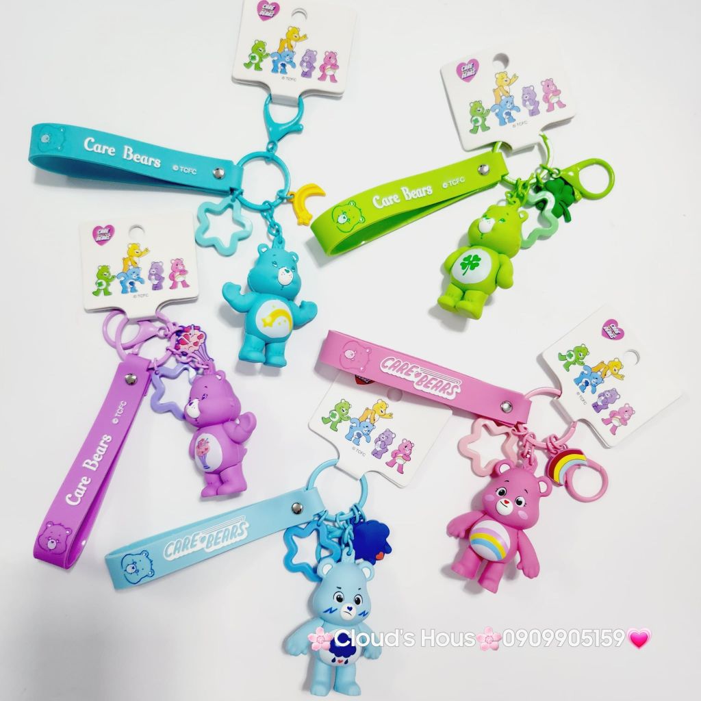 Móc Khóa Gấu Biểu Cảm Cầu Vồng Care Bear