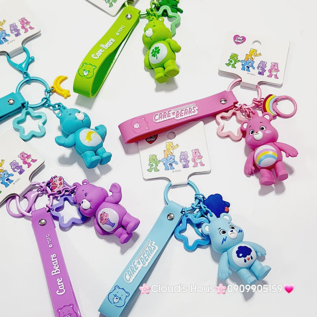 Móc Khóa Gấu Biểu Cảm Cầu Vồng Care Bear