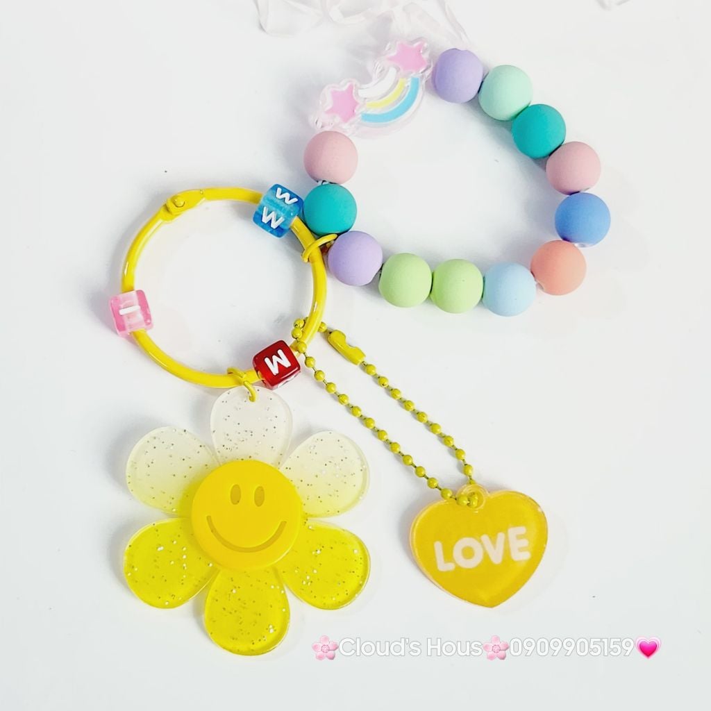 Vòng charm đeo tay hoạt hình kute Bông hoa Mặt Cười