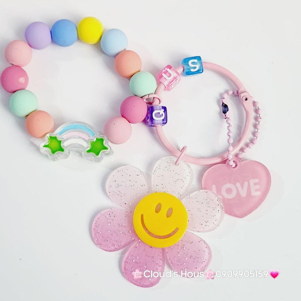 Vòng charm đeo tay hoạt hình kute Bông hoa Mặt Cười