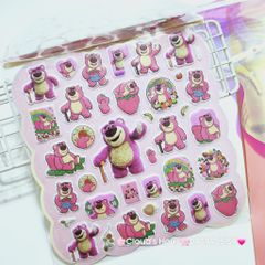 Sticker Gấu Dâu Lotso 3D nổi