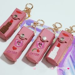 Bóp móc khóa da đựng son